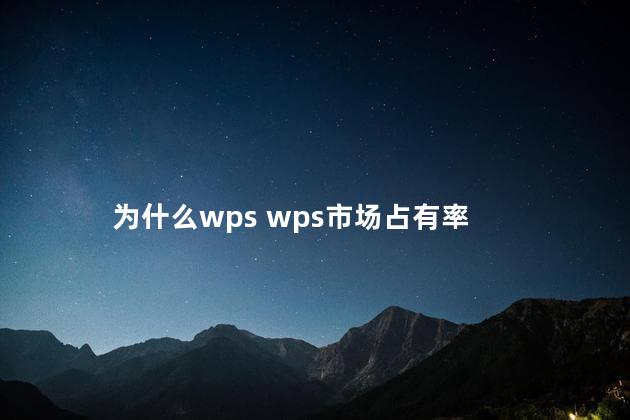 为什么wps wps市场占有率